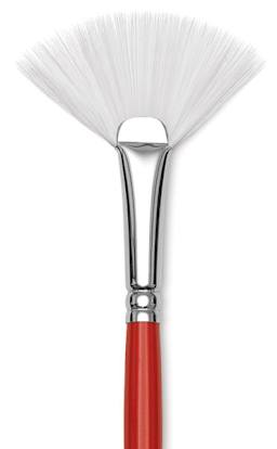 Winsor & Newton University Brush - Fan, Long Handle, Size 6 close up