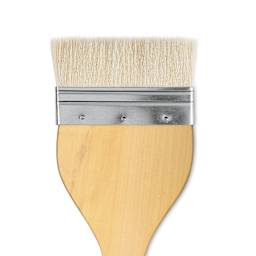 Yasutomo Hake Brush - Flat, Wood Handle, 3-7/8" close up