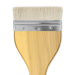 Yasutomo Hake Brush - Flat, Wood Handle, 4-5/8" close up