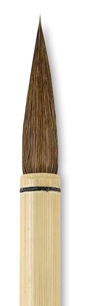 Yasutomo Bamboo Calligraphy Brush - Closeup of brush tip 