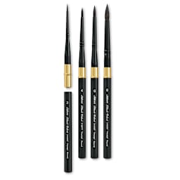 Silver Brush Black Velvet Voyage Travel Brushes - Travel Rounds, Set of 4