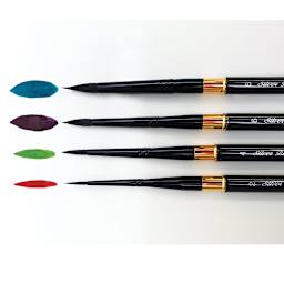 Silver Brush Black Velvet Voyage Brush Set - Set of 4 (with example strokes)