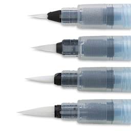 Pentel Aquash Water Brush - Set of 4, view of brush tips