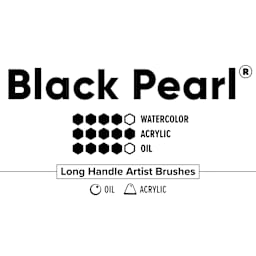 Black Pearl long handle brush chart for watercolor, acrylic and oil paints