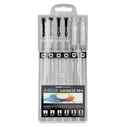 Molotow Aqua Squeeze Brush Pens - Front of package of 6pc Set shown