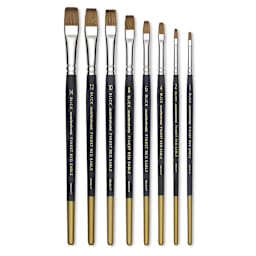 Blick Masterstroke Finest Red Sable Brushes - Brights, Short Handle, Full view of the brushes