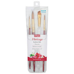 Princeton Series 4050 Heritage Synthetic Sable Brush Set - Blick Exclusive, Set of 4, in packaging