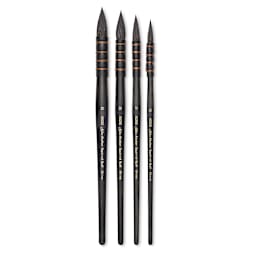 Silver Brush Atelier Series Squirrel Blend Brushes - 4 Brushes shown upright
