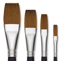 Princeton Aqua Elite Series 4850 - Close-up of Stroke Short Handle Brushes, 4 Sizes