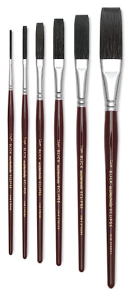 Blick Masterstroke Eclipse One-Stroke - Various size brushes shown upright
