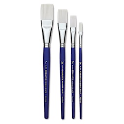 Blick Scholastic Wonder White Brush Set - One-Stroke, Short Handle, Set of 4
