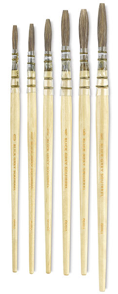 Blick Grey Quill - Set of 6 Brushes shown upright
