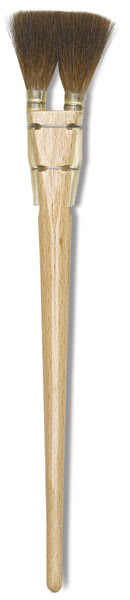 Luco Double Squirrel Square Brushes -  2 square edged round lock brush shown