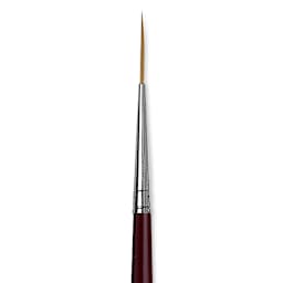 Da Vinci Kolinsky Red Sable Brush - Medium Pointed Liner, Long Handle, Size 0 close up