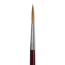 Da Vinci Kolinsky Red Sable Brush - Medium Pointed Liner, Long Handle, Size 10 close up