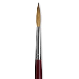 Da Vinci Kolinsky Red Sable Brush - Medium Pointed Liner, Long Handle, Size 12 close up