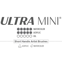 Ultra Mini short handle brush chart for watercolor and acrylic paints