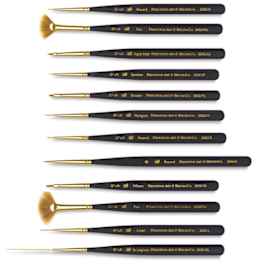 Princeton Mini Detailer Series 300 Synthetic Brushes, 12-Piece Mini Brush Set