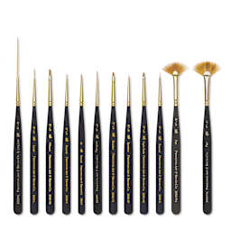 Princeton Mini Brush Set - Mini Handle, Set of 12, close-up