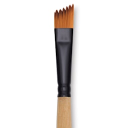 Dynasty Black Gold Brush - Wave Angle, Short Handle, 3/8" close up