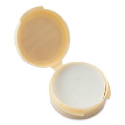 The Masters Brush Cleaner and Preserver - Travel Size, 0.25 oz. Attached lid of tub open.