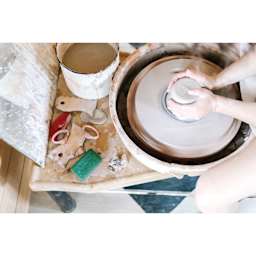 The Masters Artist's Hand Soap, next to ceramic wheel in use