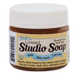 Jack's Linseed Studio Soap - Front of 1 oz jar shown
