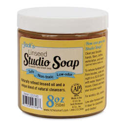 Jack's Linseed Studio Soap - Front of 8 oz jar shown