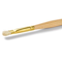 Raphaël D'Artigny Interlocked White Bristle Brush - D-Brush, Long Handle, Size 0 front view of flat side
