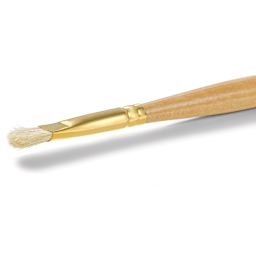 Raphaël D'Artigny Interlocked White Bristle Brush - D-Brush, Long Handle, Size 4 front view of flat side