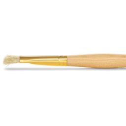 Raphaël D'Artigny Interlocked White Bristle Brush - D-Brush, Long Handle, Size 8 side view