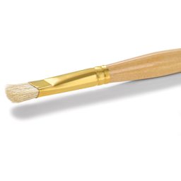 Raphaël D'Artigny Interlocked White Bristle Brush - D-Brush, Long Handle, Size 8 front view of flat side