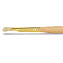 Raphaël D'Artigny Interlocked White Bristle Brush - D-Brush, Long Handle, Size 12 side view
