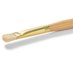 Raphaël D'Artigny Interlocked White Bristle Brush - D-Brush, Long Handle, Size 12 front view of flat side