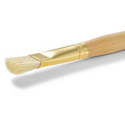 Raphaël D'Artigny Interlocked White Bristle Brush - D-Brush, Long Handle, Size 16 front view of flat side
