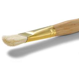 Raphaël D'Artigny Interlocked White Bristle Brush - D-Brush, Long Handle, Size 20 front view of flat side