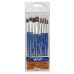 Da Vinci Forte Basic Synthetic Brushes - Assorted, Short Handle, Set of 8, in packaging