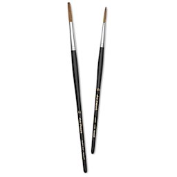 Da Vinci Kolinsky Red Sable Lettering Brushes - Short Handle, Set of 2, laid out