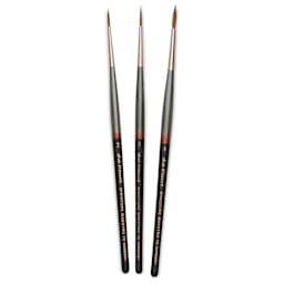 Da Vinci Maestro Kolinsky Miniature Brushes - Extra Long, Round Pointed, Set of 3