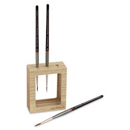 Da Vinci Maestro Kolinsky Miniature Brushes - Extra Long, Round Pointed, Set of 3, in wooden holder
