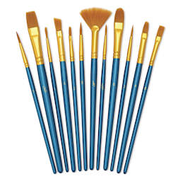 Blick Super Value Golden Taklon 120 Count Brush Set - Assorted shapes and sizes