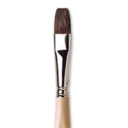 Da Vinci Petit Gris Pur Blue Squirrel Brush - Flat Wash, Short Handle, Size 12 close up