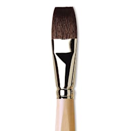 Da Vinci Petit Gris Pur Blue Squirrel Brush - Flat Wash, Short Handle, Size 20 close up