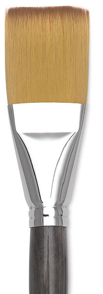 Blick Studio Short Handle Synthetic Brushes - Closeup of Flat Wash Brush