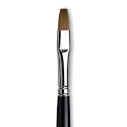 Da Vinci Maestro Kolinsky Brush - Flat, Short Handle, Size 6 close up