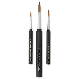 Da Vinci Maestro Kolinsky Travel Brushes - Set 1503, Set of 3, brushes laid out