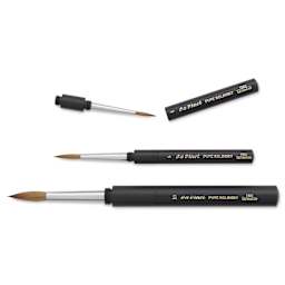 Da Vinci Maestro Kolinsky Travel Brushes - Set 1503, Set of 3, one brush top removed from handle