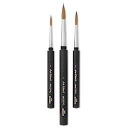 Da Vinci Maestro Kolinsky Travel Brushes - Set 1535, Set of 3, brushes laid out