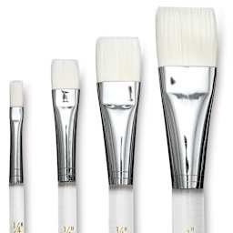 Blick Scholastic Wonder White Brush Set - Flat Foot, Short Handle, Set of 4