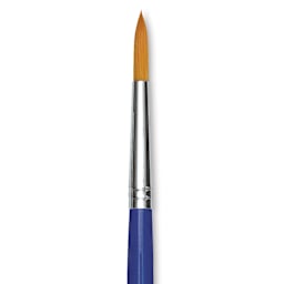 Blick Scholastic Short Handle Golden Taklon Brush - Round, Size 8 close up